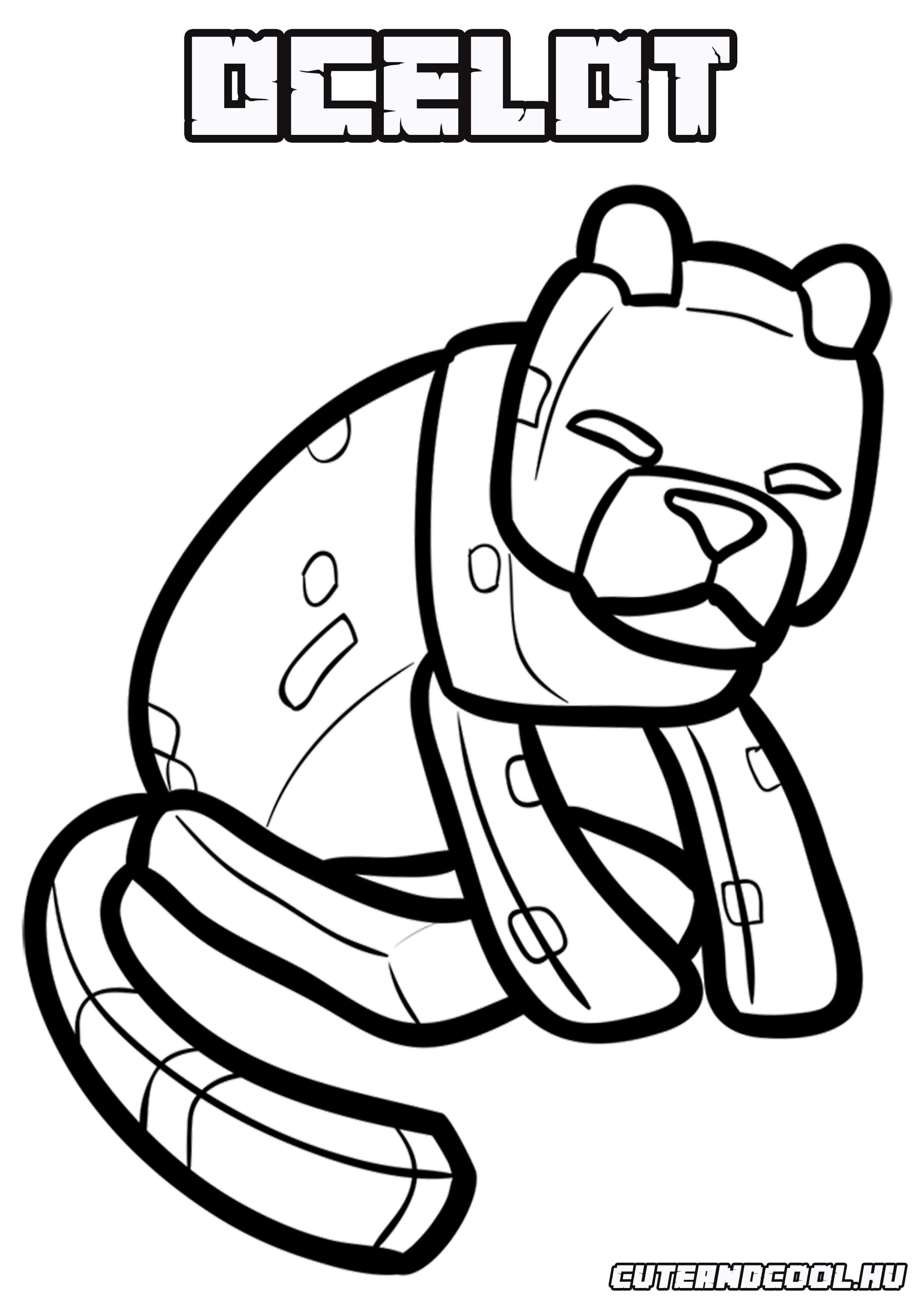 minecraft cica rajzolás színező