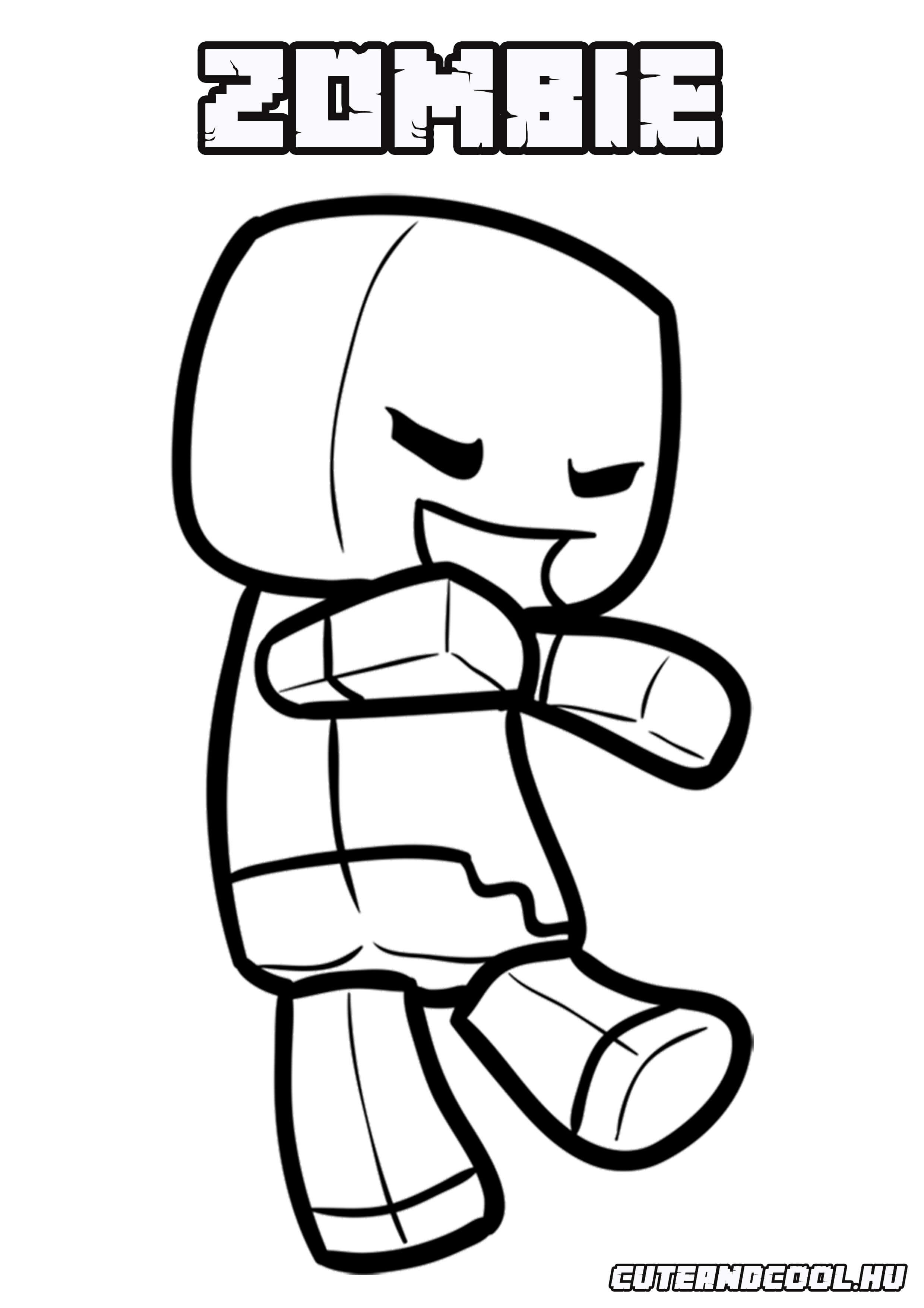 minecraft cuki zombi színező