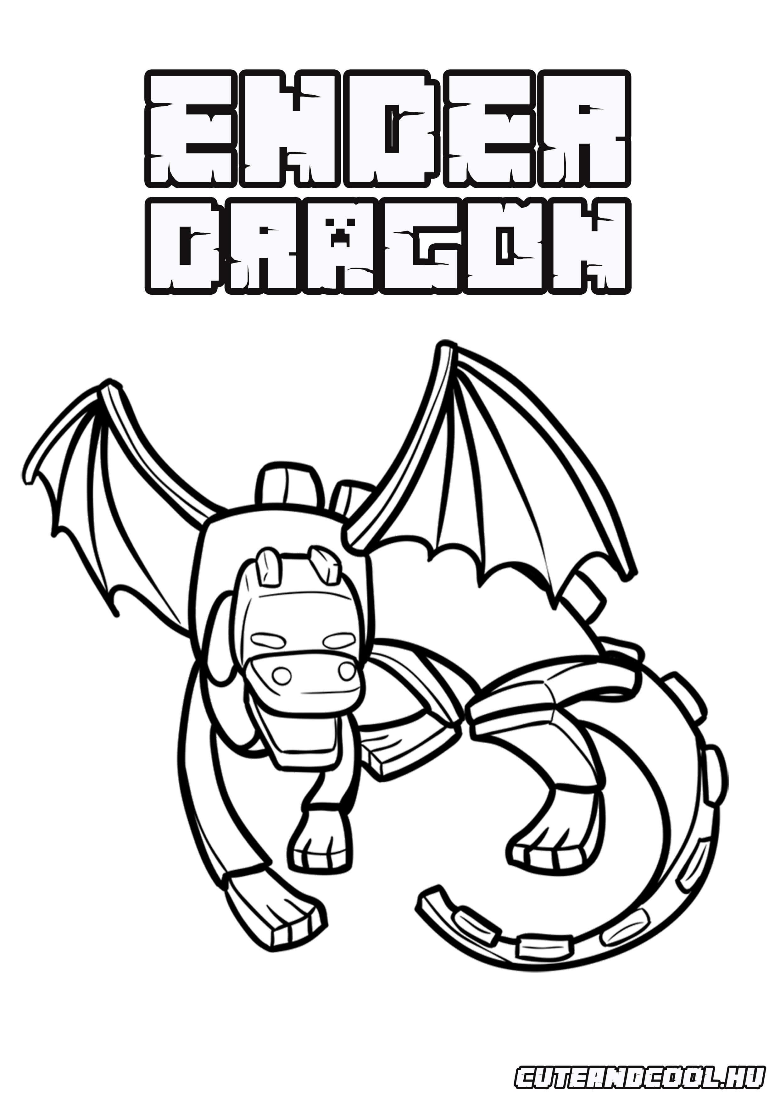 minecraft ender sárkány kifestő