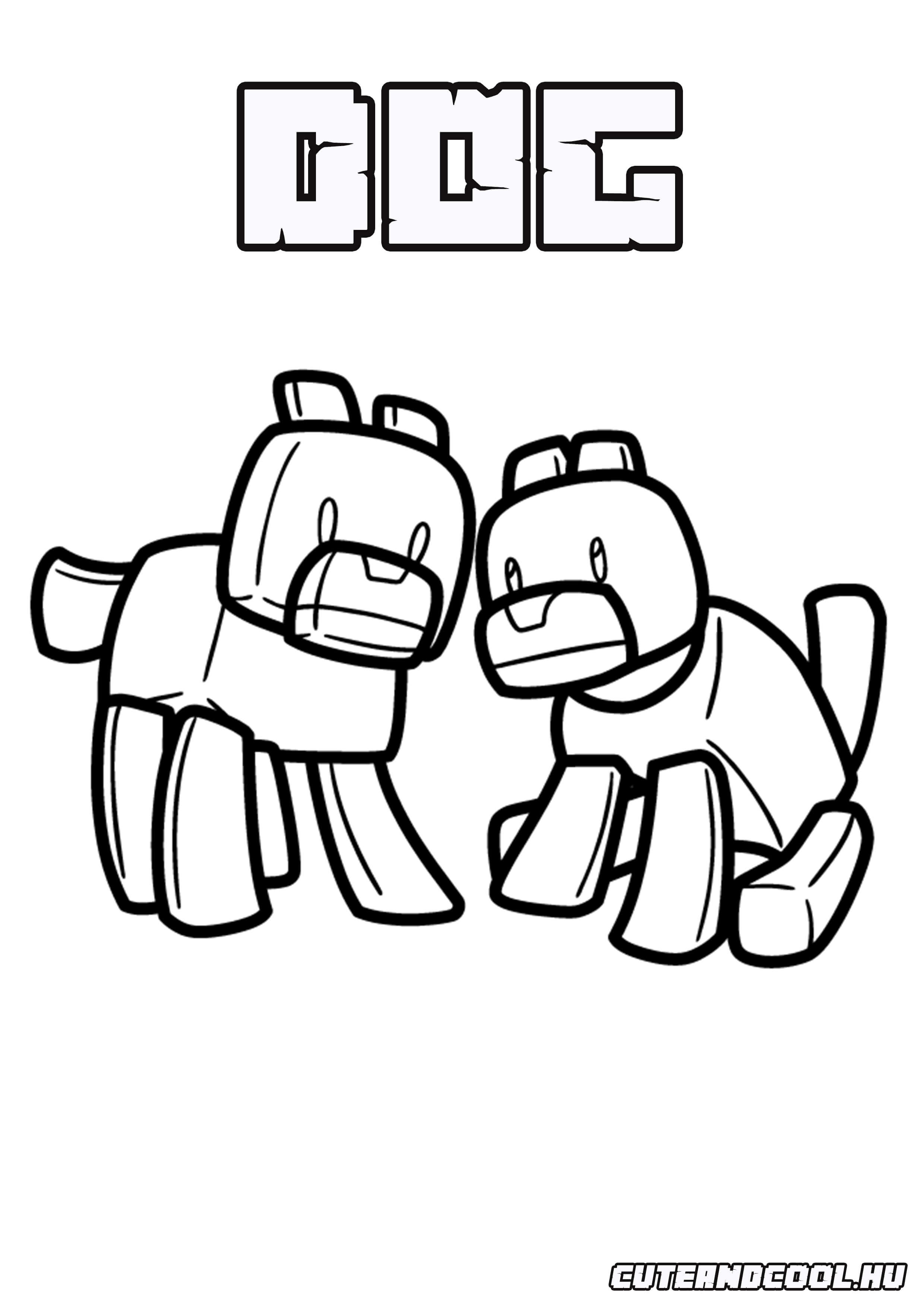 minecraftos kutyus rajzolás